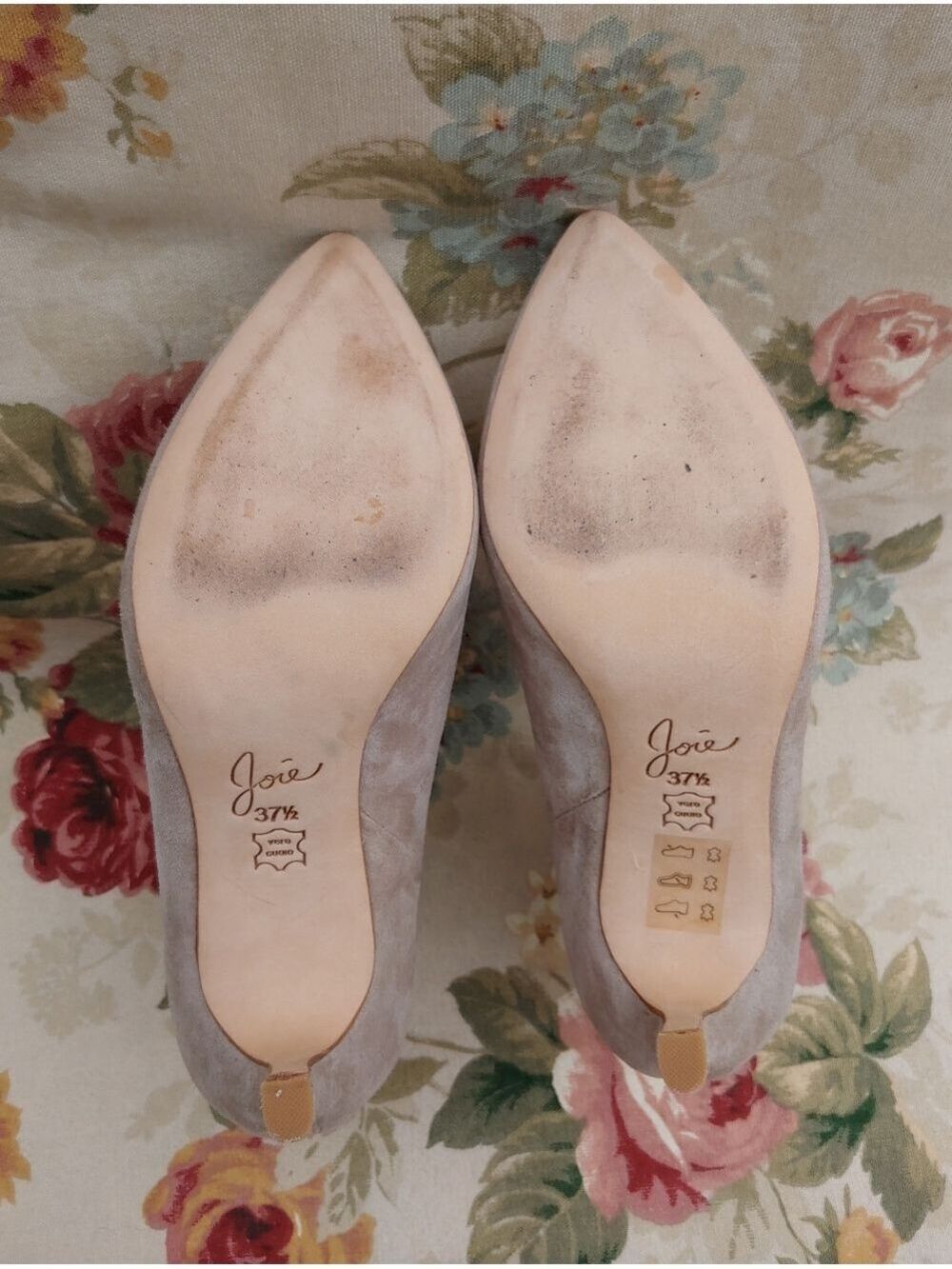 Joie Jadyn Pointed-Toe Suede Ankle Booties in Light Taupe Women's 37.5 US 7.5 - Picture 7 of 16